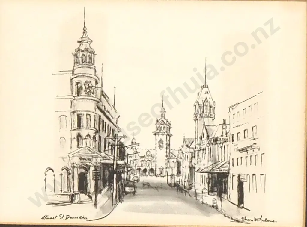 Shona McFarlane - Stuart St Dunedin - Print - 120mm X 160mm Image 1++