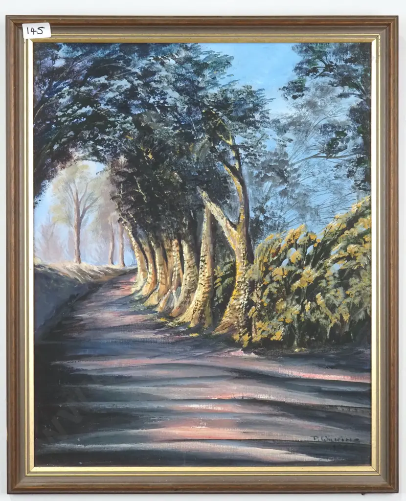 P Wilkins - Landscape w Red Earth & Trees, Oil Image 1++