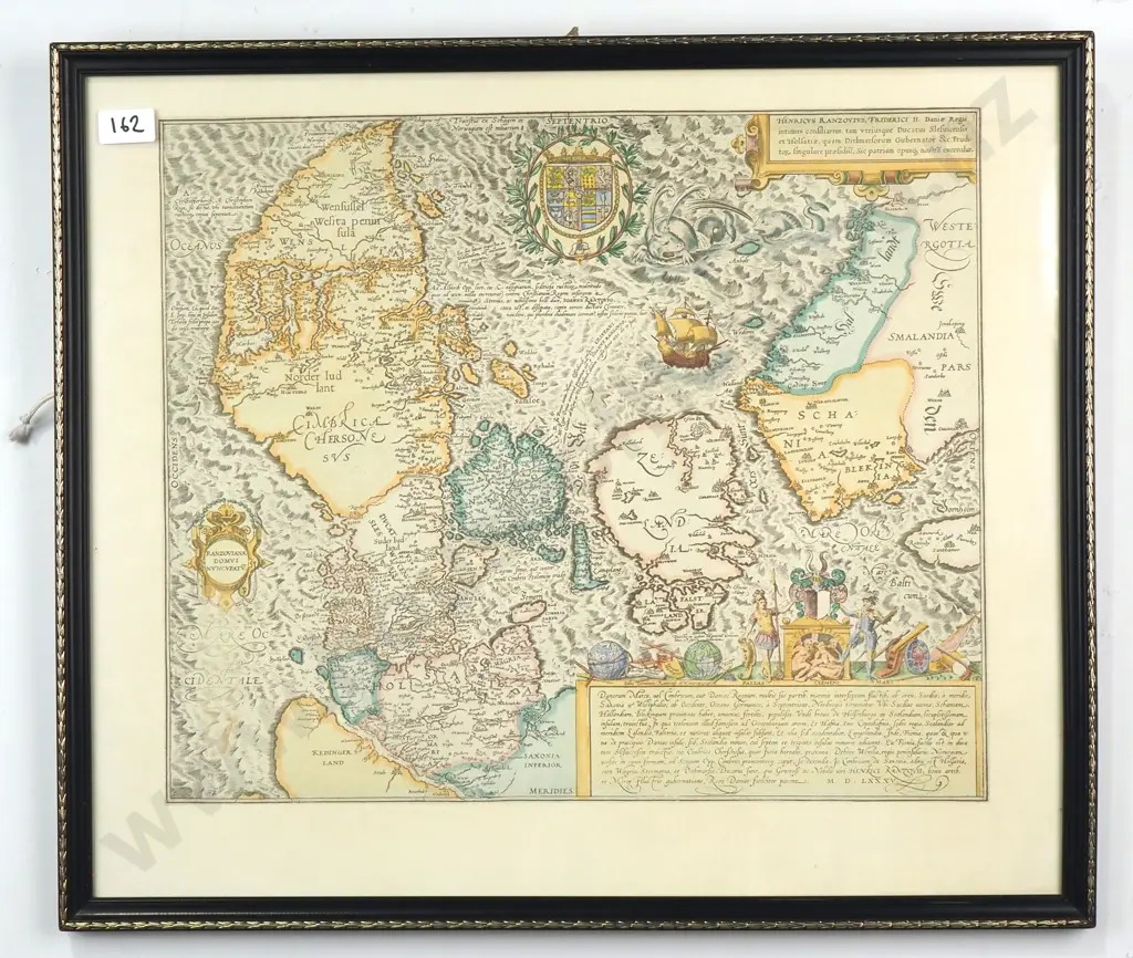 Reproduction Of An Antique Map of Denmark By Marcus Jordan, Published In Braun & Hogenberg's Atlas Civitates Orbis Terra Image 1++