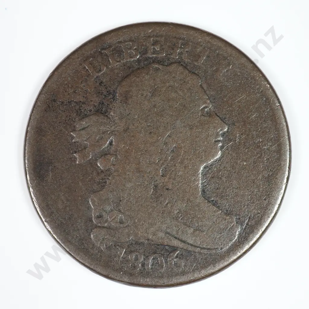 Half Cent: 1806 - Good. C.V USD $121 ( NZD $210 ) Image 1++