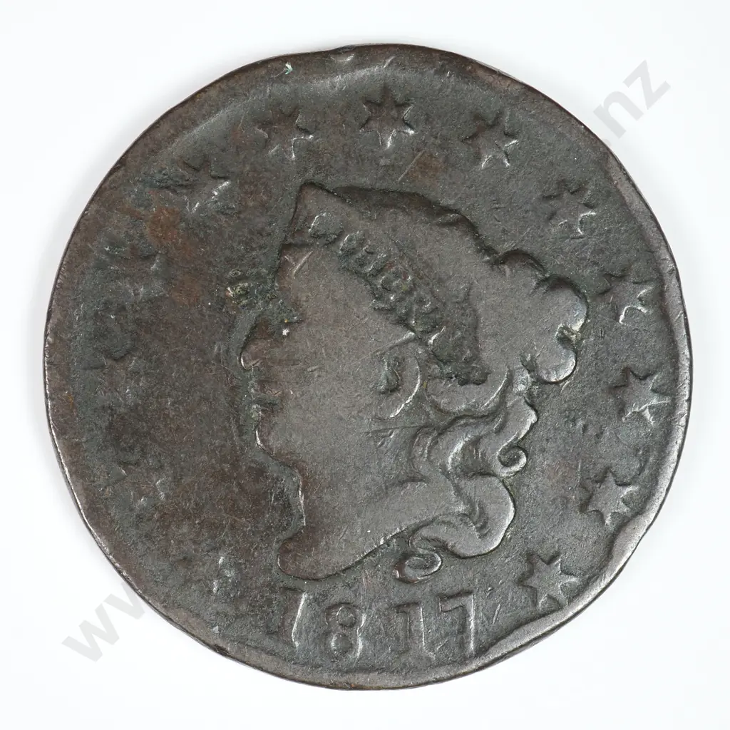Large Cent: 1817 - Very Good. C.V USD $49 ( NZD $85 ) Image 1++