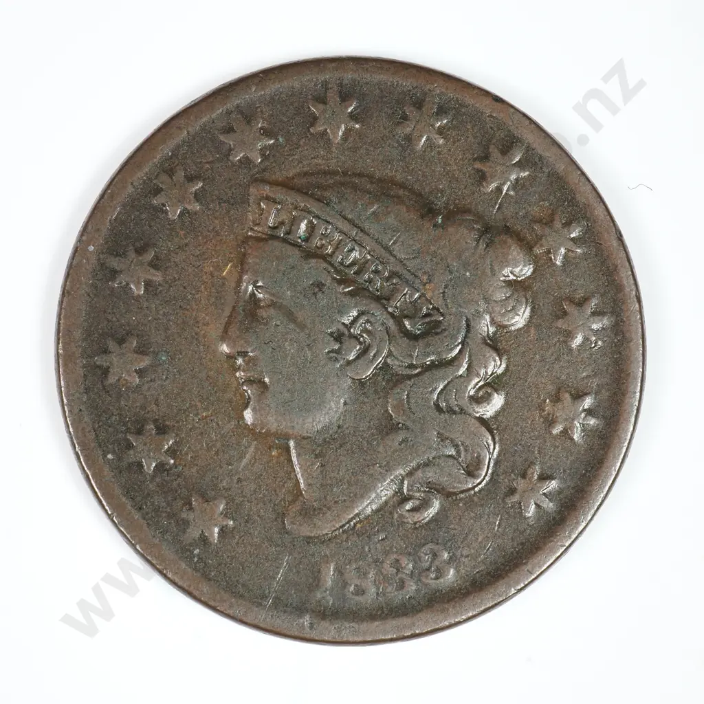 Large Cent: 1833 - Fine. C.V USD $60 ( NZD $105 ) Image 1++