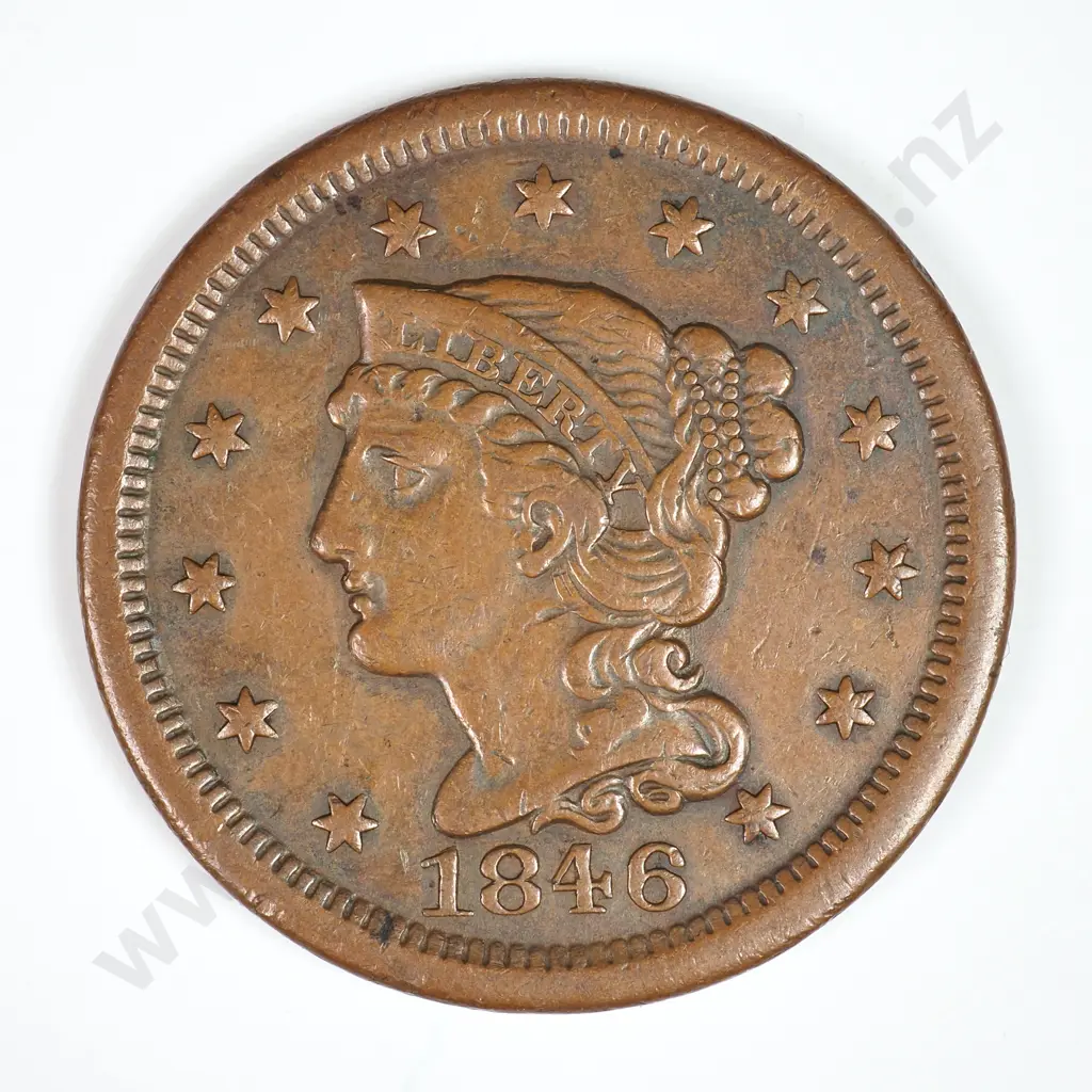 Large Cent: 1846 Medium Date - Extremely Fine. C.V USD $121 ( NZD $210 ) Image 1++