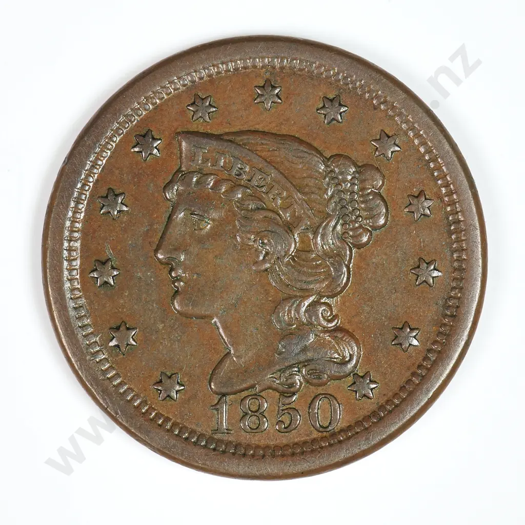 Large Cent: 1850 - Extremely Fine. C.V USD $184 ( NZD $320 ) Image 1++