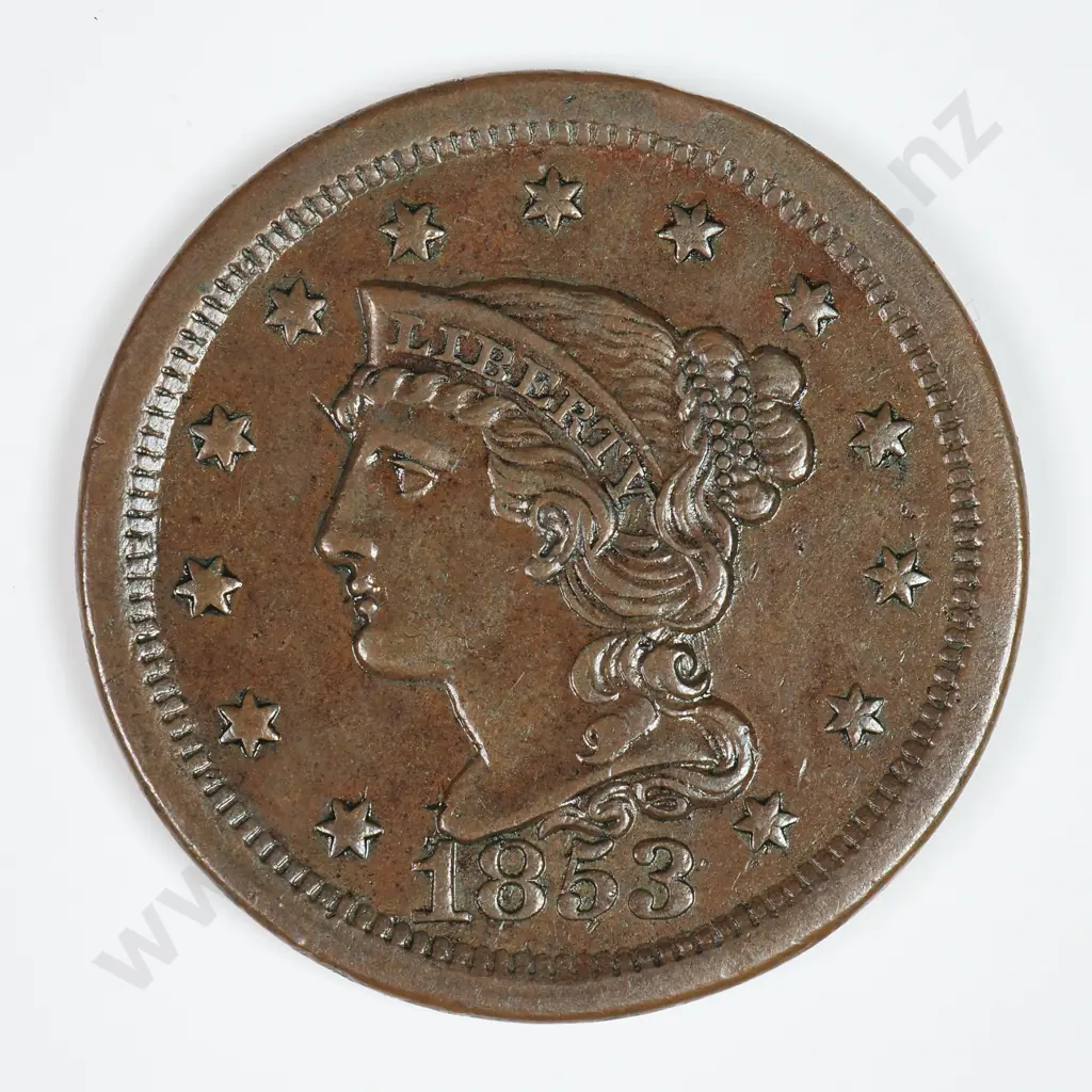 Large Cent: 1853 - Extremely Fine. C.V USD $184 ( NZD $320 ) Image 1++