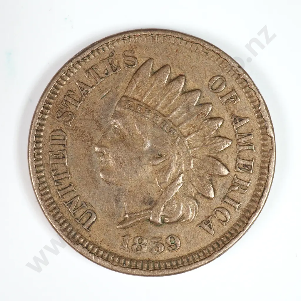 Indian Head Cent: 1859 - Extremely Fine. C.V USD $152 ( NZD $265 ) Image 1++
