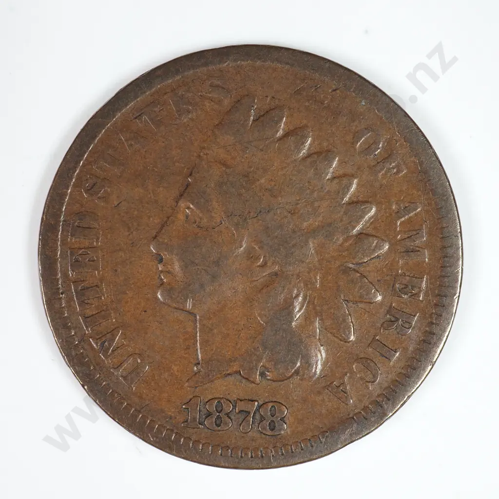 Indian Head Cent: 1878 - Very Good. C.V USD $61 ( NZD $105 ) Image 1++