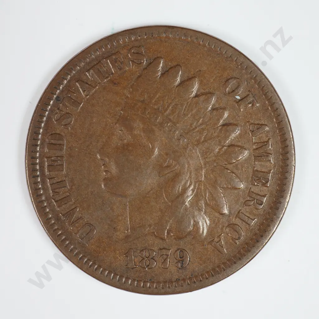 Indian Head Cent: 1879 - Extremely Fine. C.V USD $92 ( NZD $160 ) Image 1++