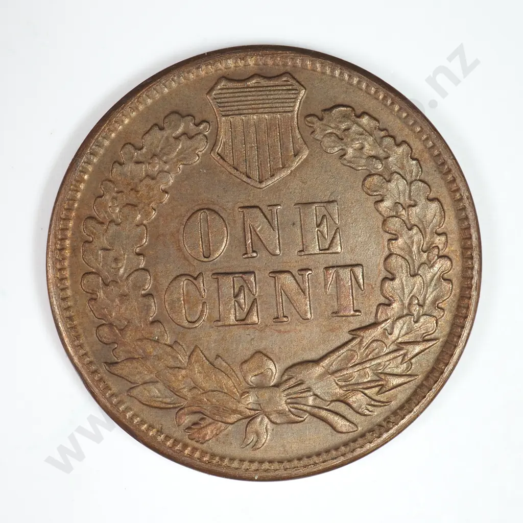 Indian Head Cent: 1880 - Almost Uncirculated. C.V USD $73 ( NZD $125 ) Image 1++