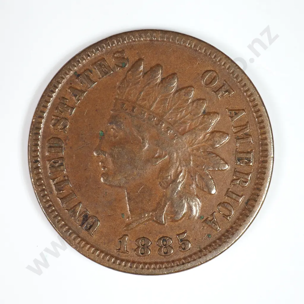 Indian Head Cent: 1885 - Extremely Fine. C.V USD $92 ( NZD $160 ) Image 1++