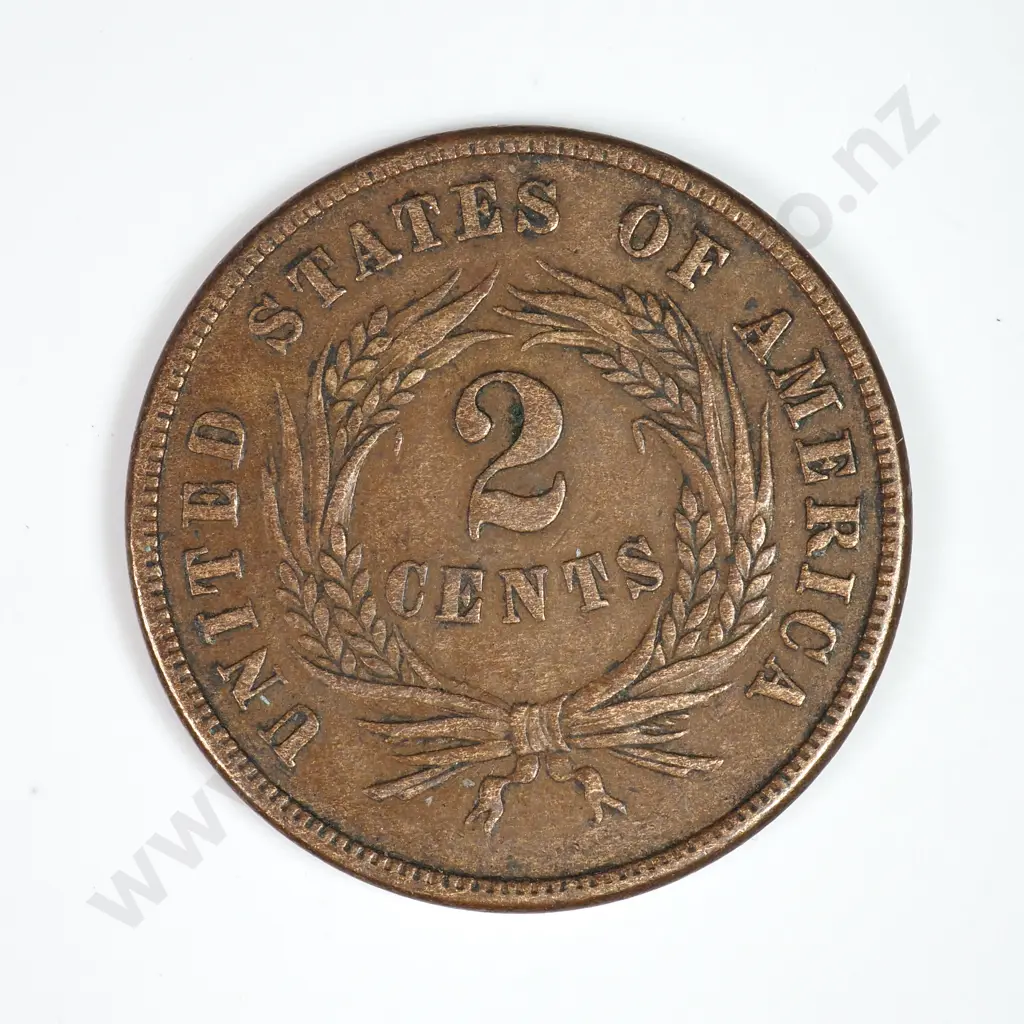 Two Cent: 1866 - Very Fine. C.V USD $43 ( NZD $75 ) Image 1++