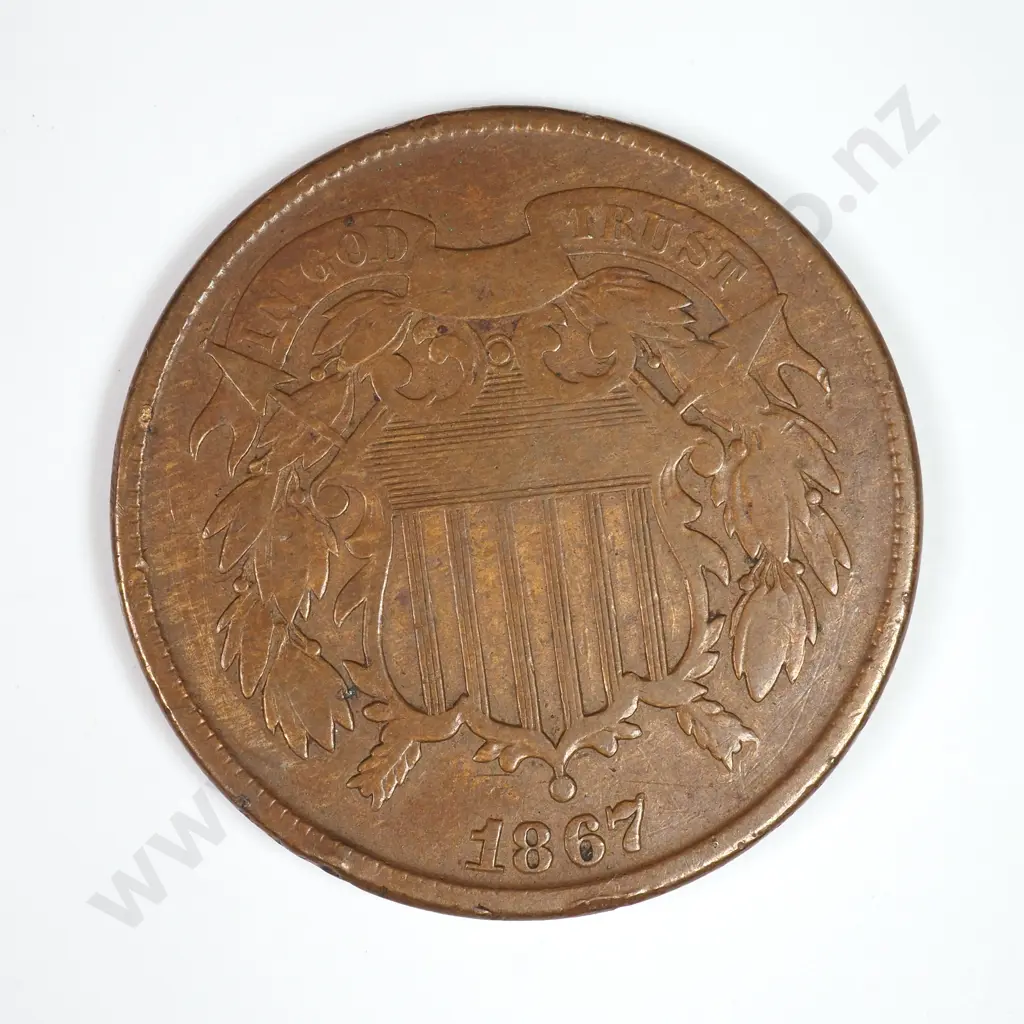 Two Cent: 1867 - Very Fine. C.V USD $56 ( NZD $95 ) Image 1++