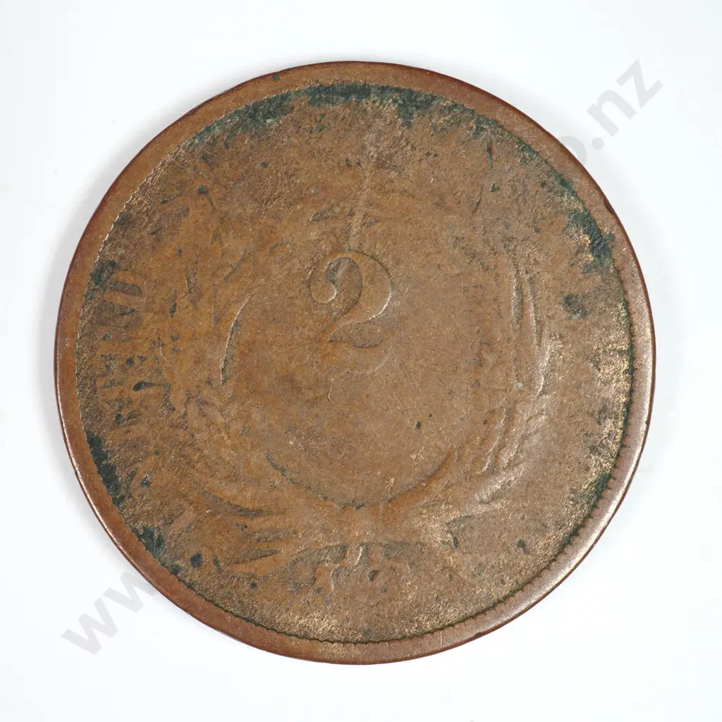 Two Cent: 1868 - Very Good. C.V USD $50 ( NZD $85 ) Image 1++