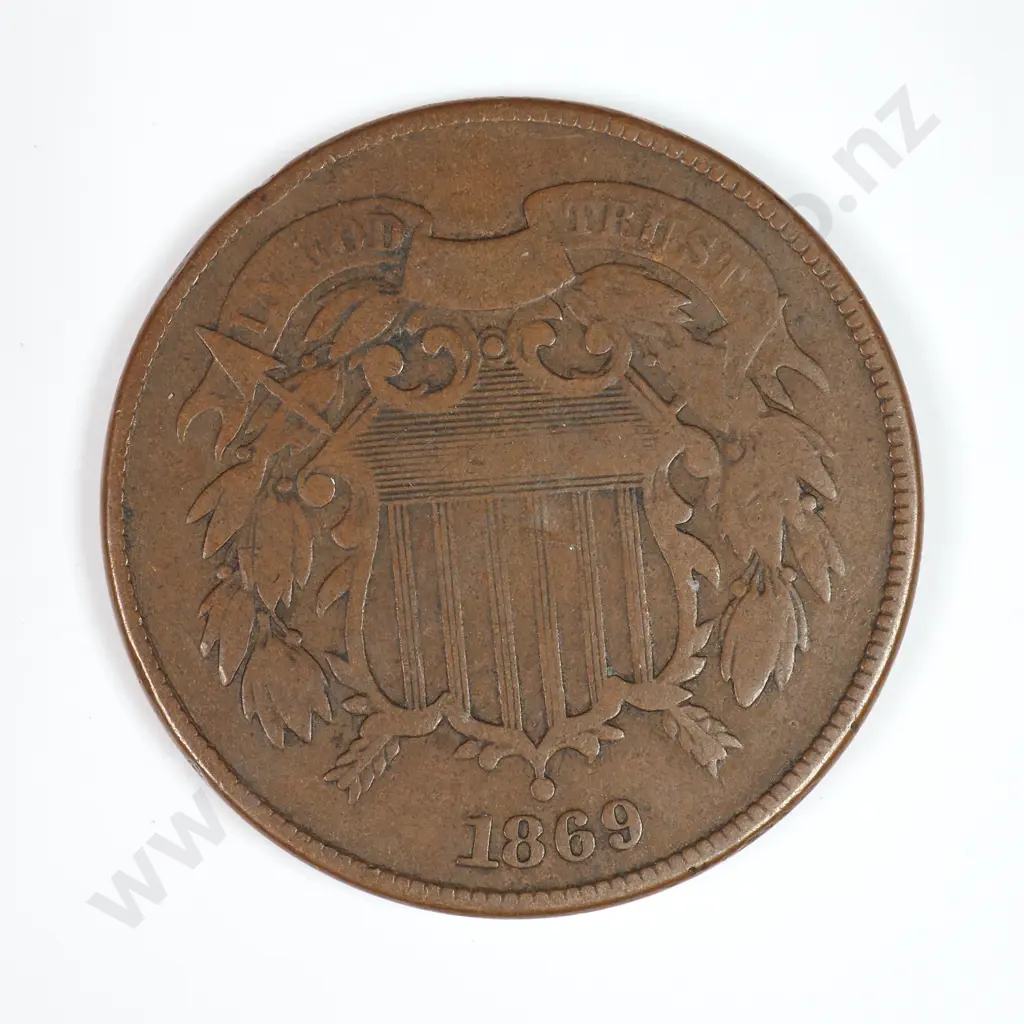 Two Cent: 1869 - Very Fine. C.V USD $81 ( NZD $140 ) Image 1++