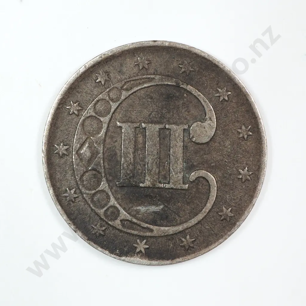 Silver Three Cent: 1852 - Fine. C.V USD $74 ( NZD $130 ) Image 1++