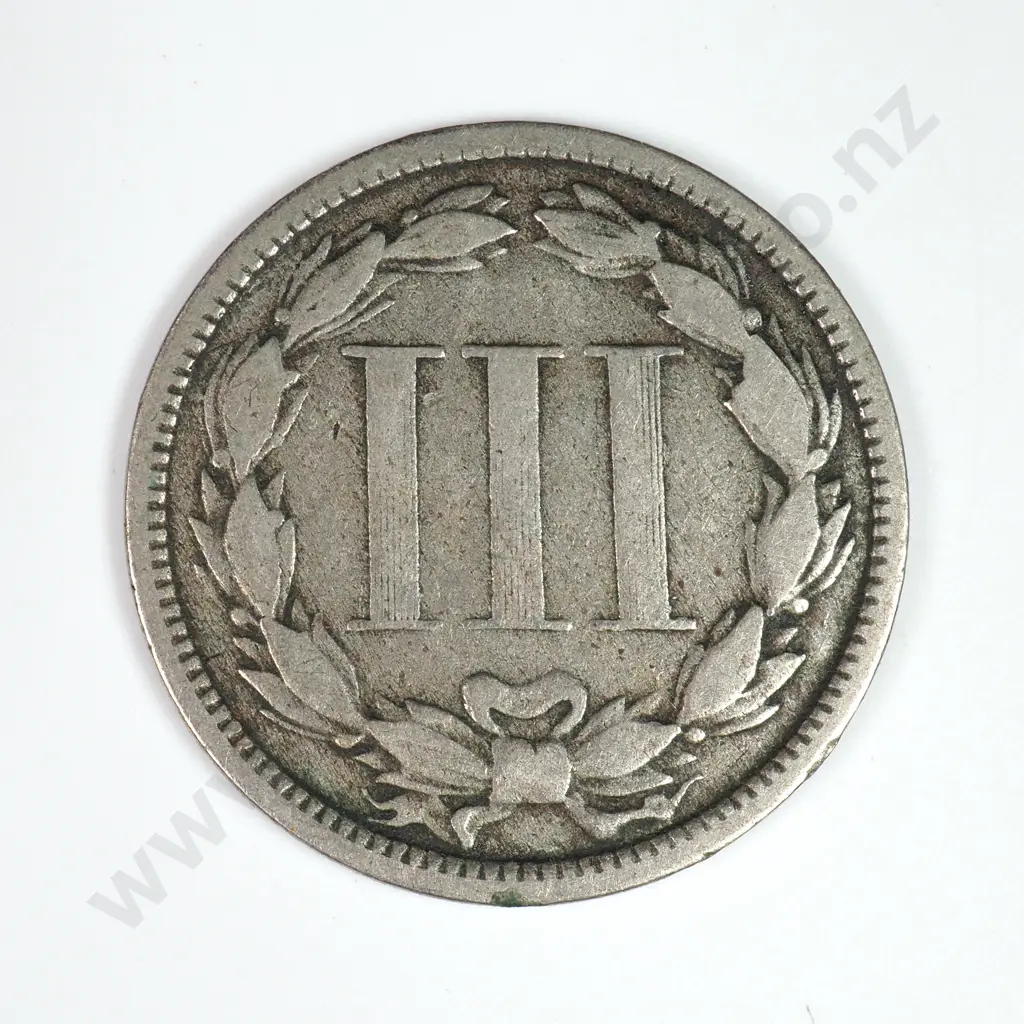 Nickel Three Cent: 1871 - Fine. C.V USD $38 ( NZD $65 ) Image 1++