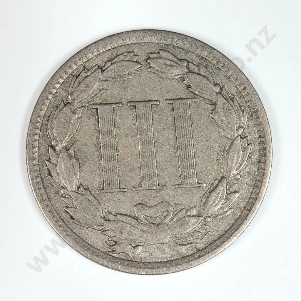 Nickel Three Cent: 1881 - Fine. C.V USD $38 ( NZD $65 ) Image 1++