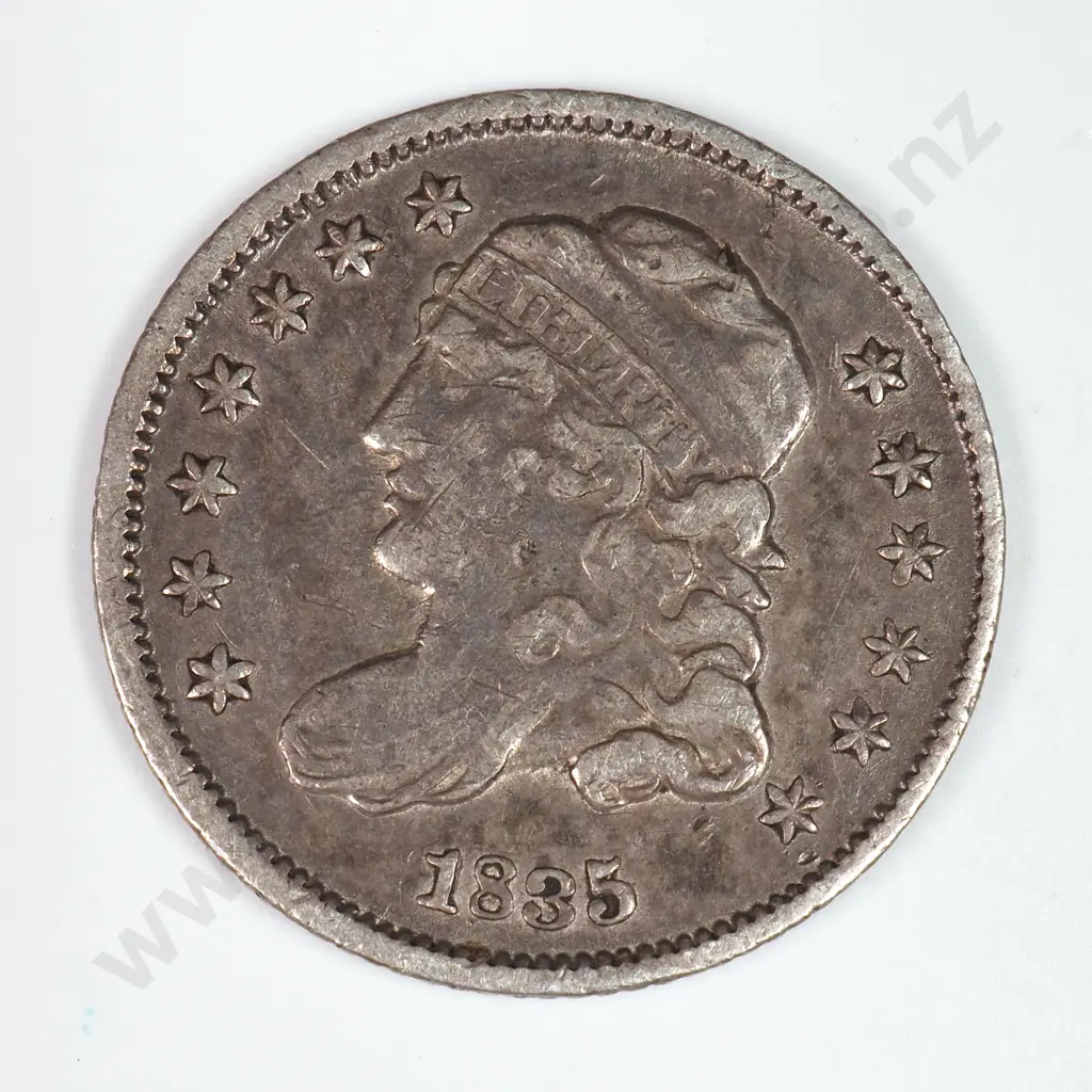 Half Dime: 1835 - Very Fine. C.V USD $165 ( NZD $285 ) Image 1++