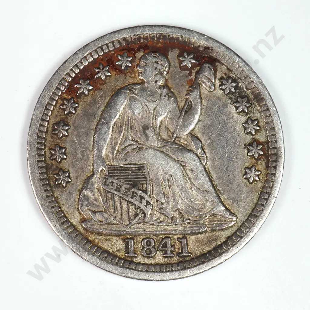 Half Dime: 1841 - Very Fine. C.V USD $52 ( NZD $90 ) Image 1++