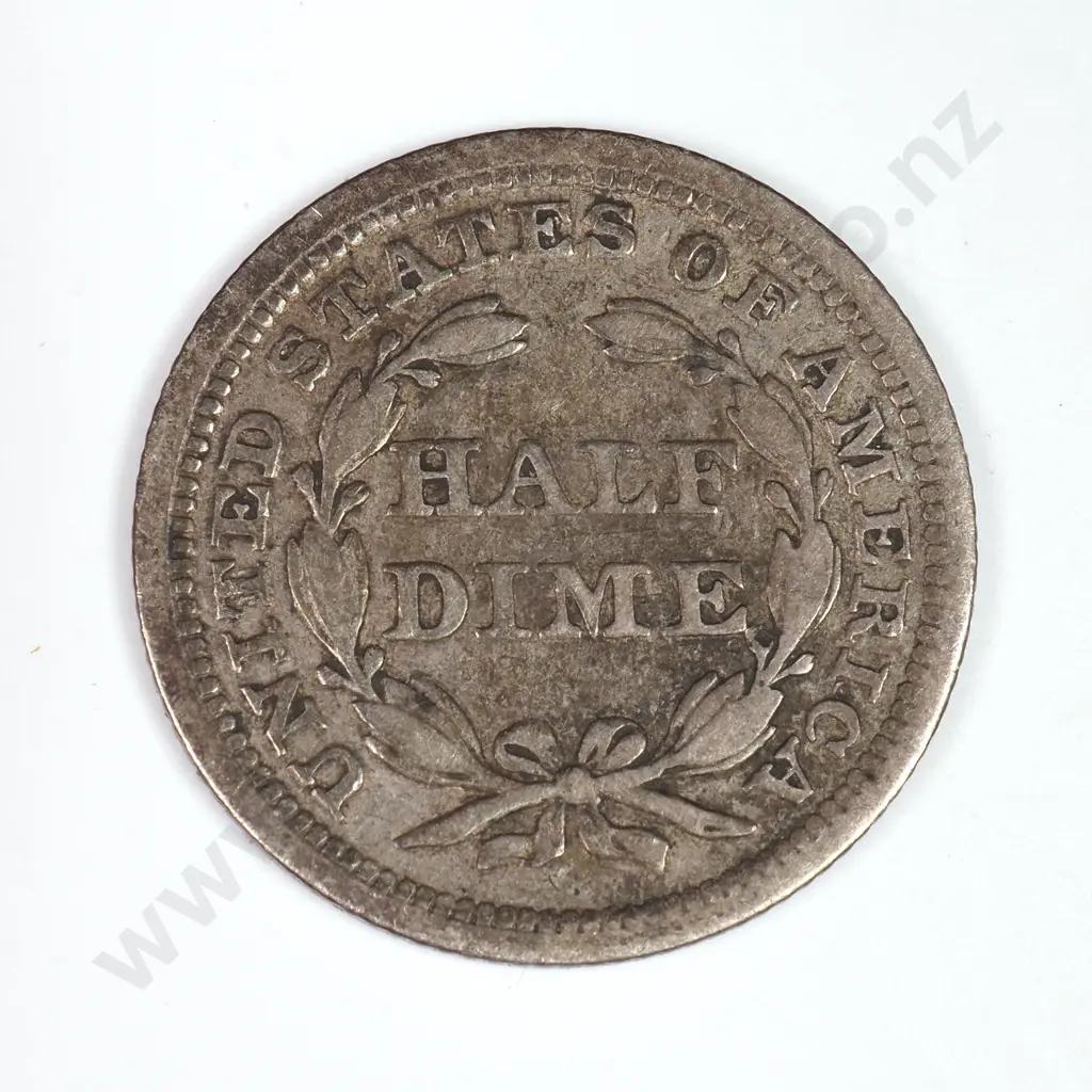 Half Dime: 1854 - Fine. C.V USD $45 ( NZD $75 ) Image 1++