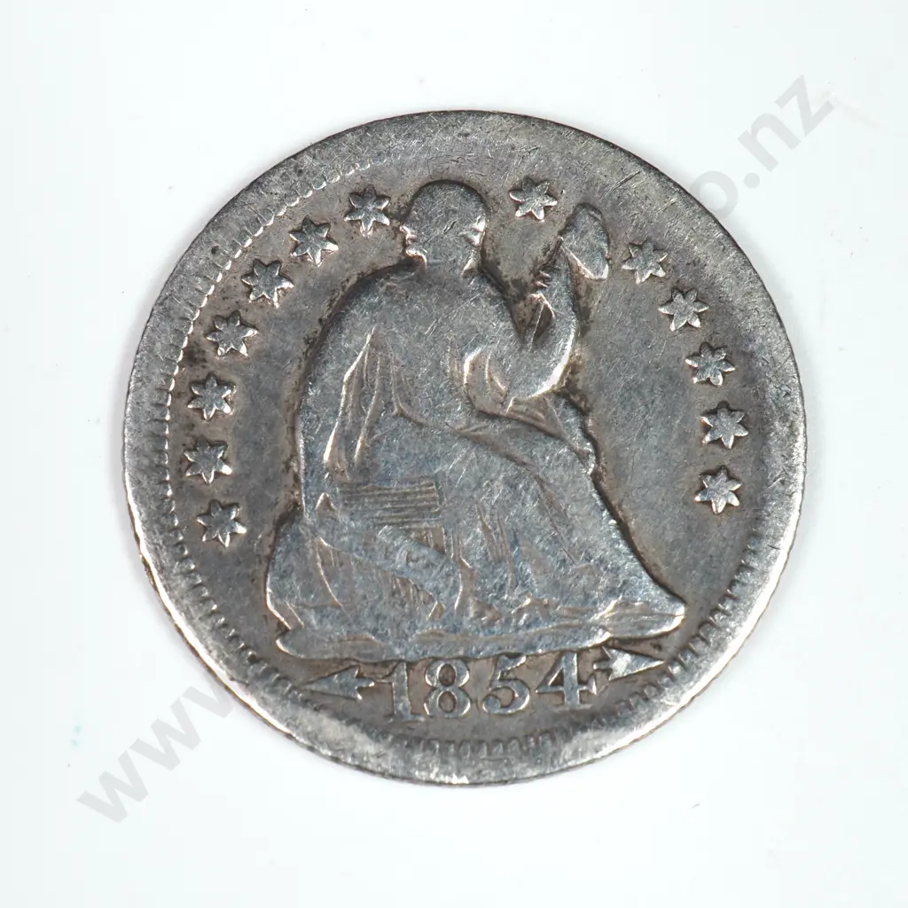 Half Dime: 1854 O - Very Good ( Cleaned ) Image 1++