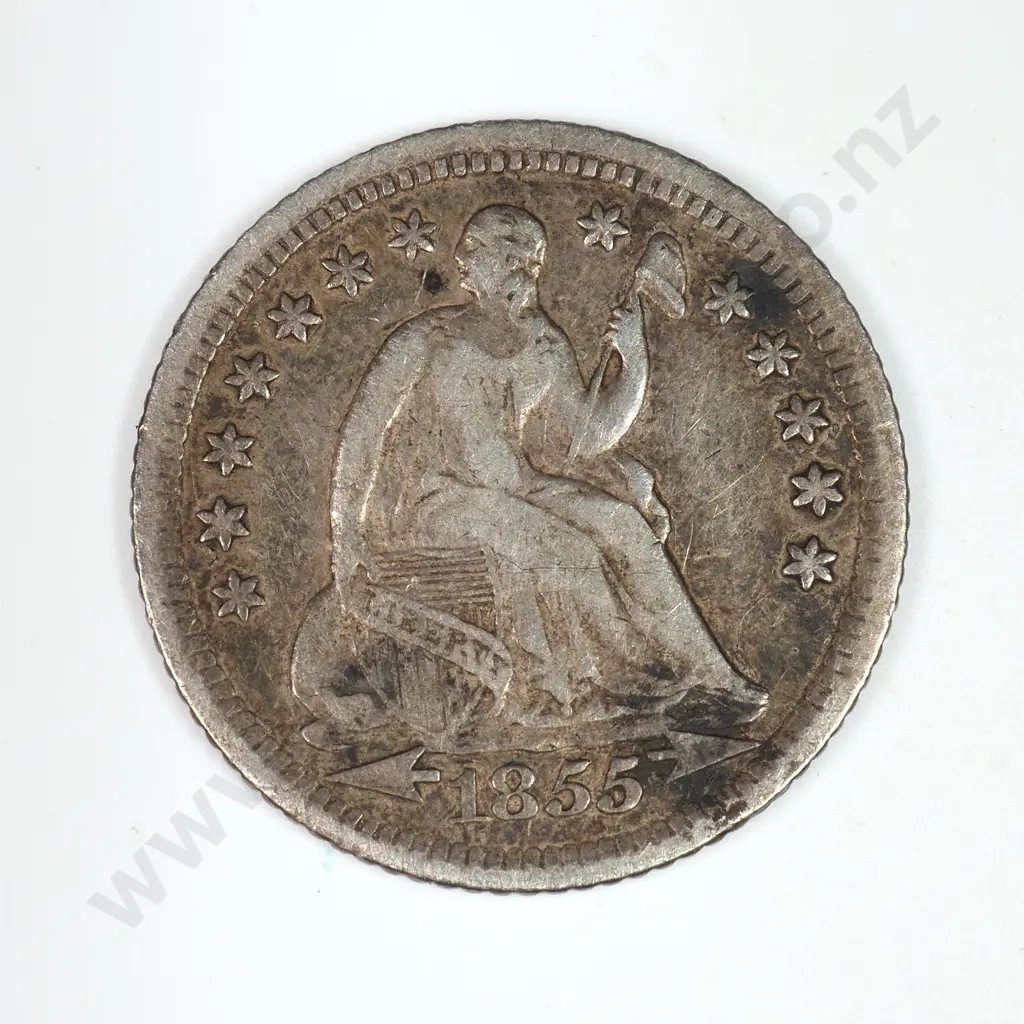 Half Dime: 1855 O - Very Fine. C.V USD $105 ( NZD $180 ) Image 1++