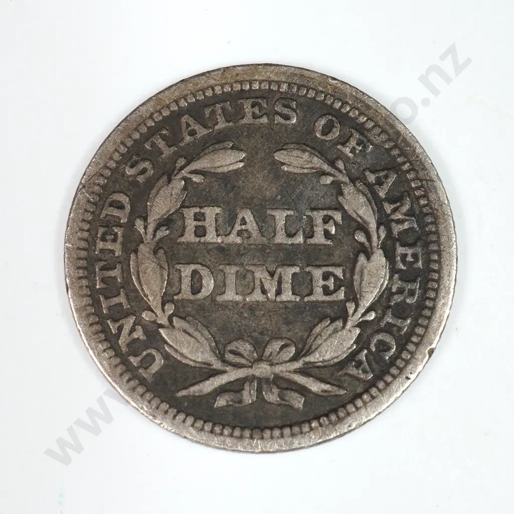 Half Dime: 1858 - Fine. C.V USD $45 ( NZD $75 ) Image 1++
