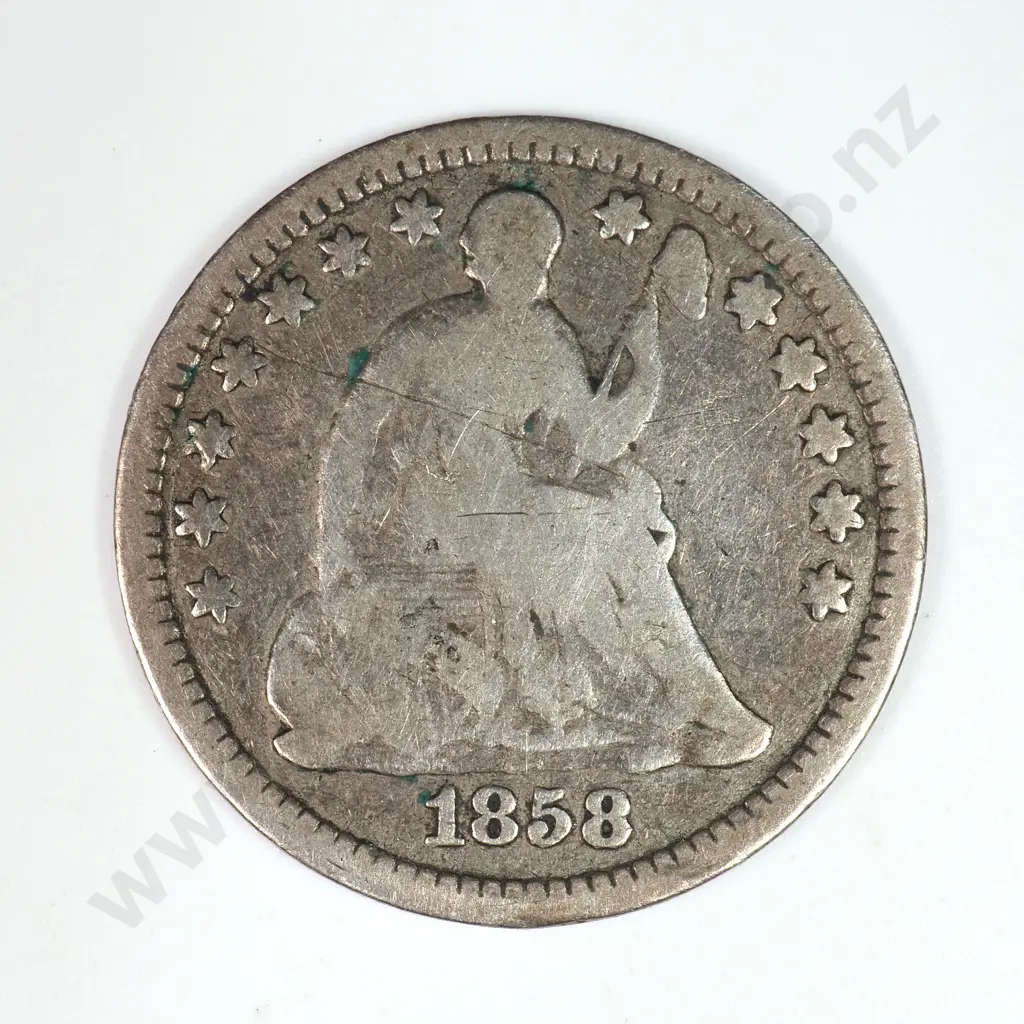Half Dime: 1858 O - Very Good. C.V USD $40 ( NZD $70 ) Image 1++