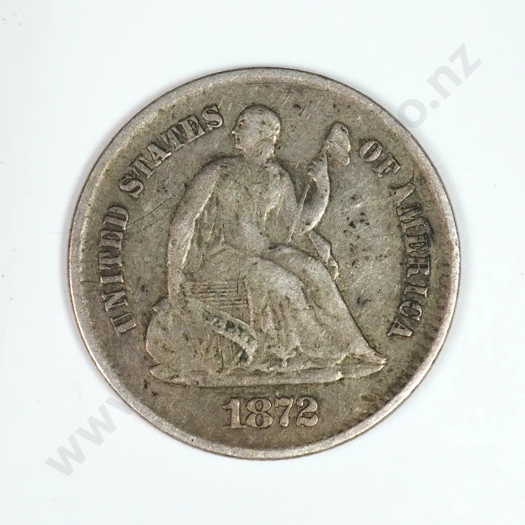 Half Dime: 1862 S Mintmark Under - Very Fine. C.V USD $58 ( NZD $100 ) Image 1++