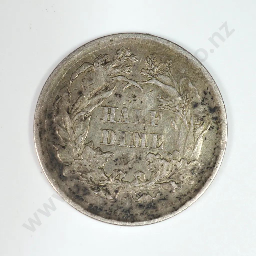 Half Dime: 1862 S Mintmark Under - Very Fine. C.V USD $58 ( NZD $100 ) Image 1++