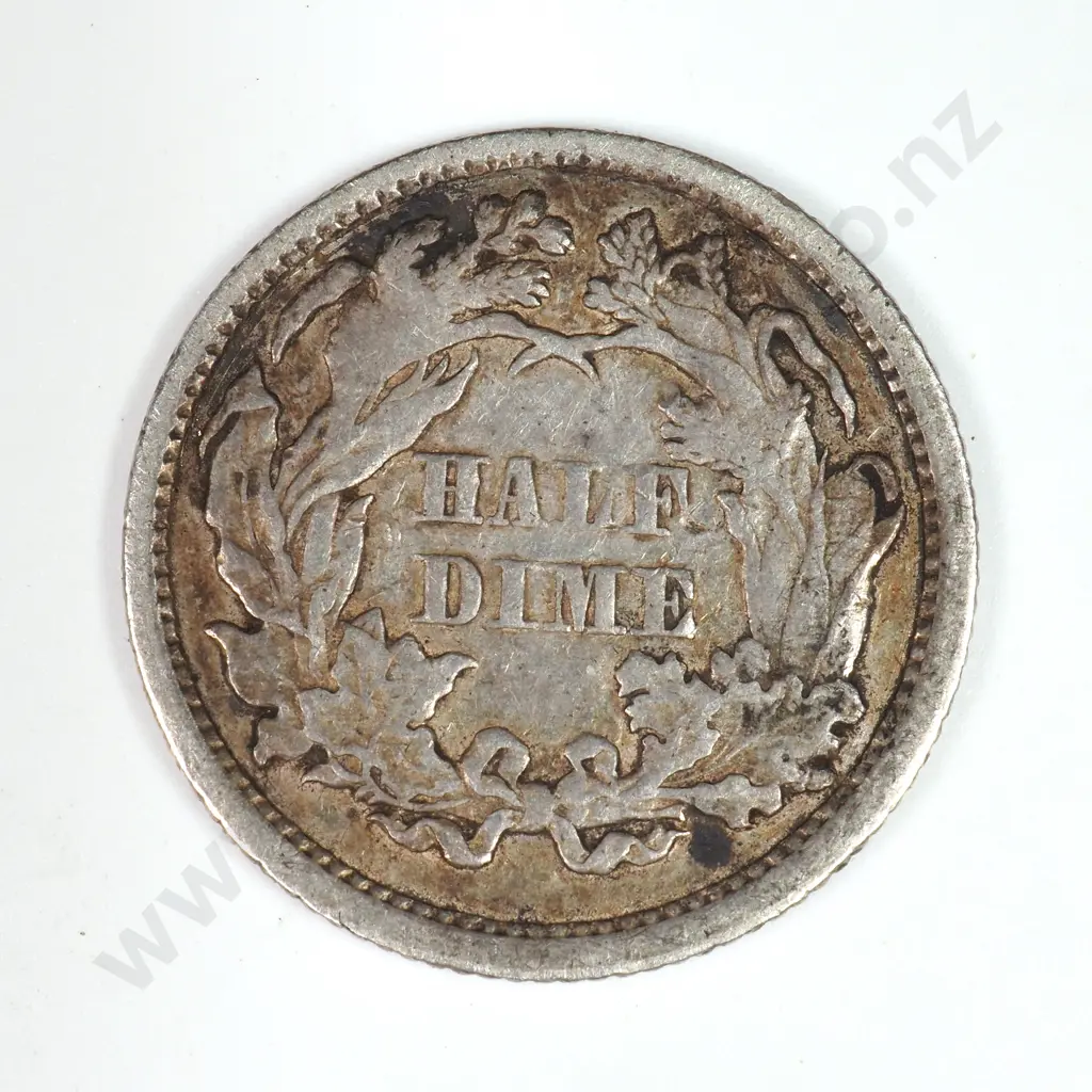 Half Dime: 1873 - Very Fine. C.V USD $52 ( NZD $90 ) Image 1++