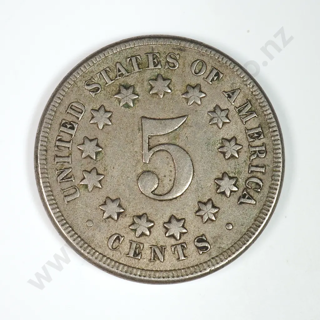 Shield Nickel: 1869 - Very Fine. C.V USD $56 ( NZD 95 ) Image 1++
