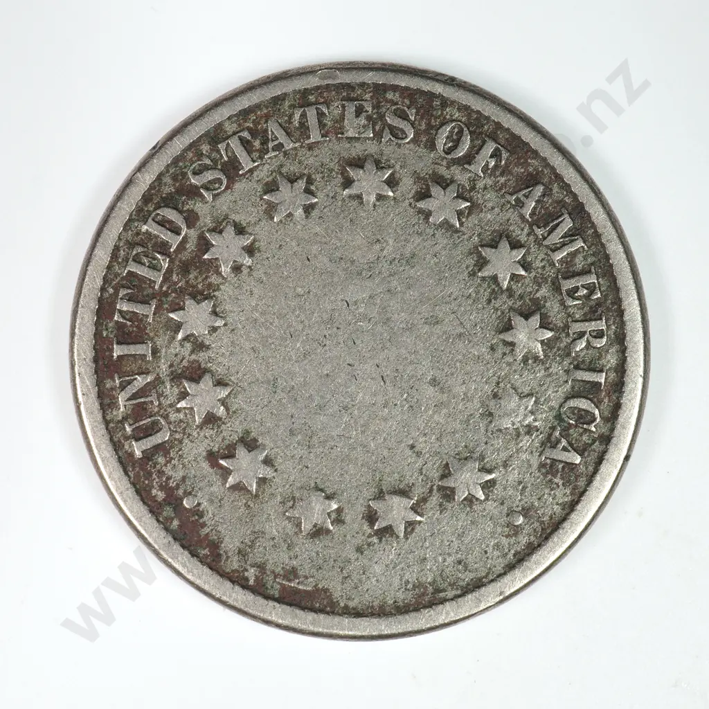 Shield Nickel: 1875 - Good. C.V USD $61 ( NZD $105 ) Image 1++