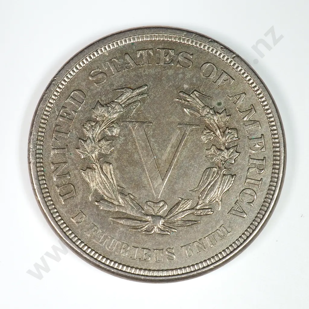Liberty Nickel: 1883 No Cents - Almost Uncirculated. C.V USD $25 ( NZD 45 ) Image 1++