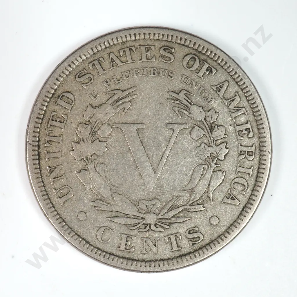 Liberty Nickel: 1890 - Very Fine. C.V USD $50 ( NZD 85 ) Image 1++