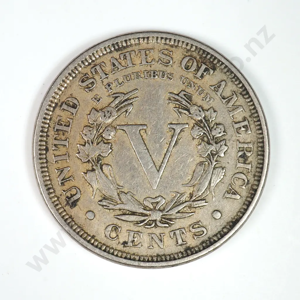 Liberty Nickel: 1895 - Very Fine. C.V USD $56 ( NZD 95 ) Image 1++