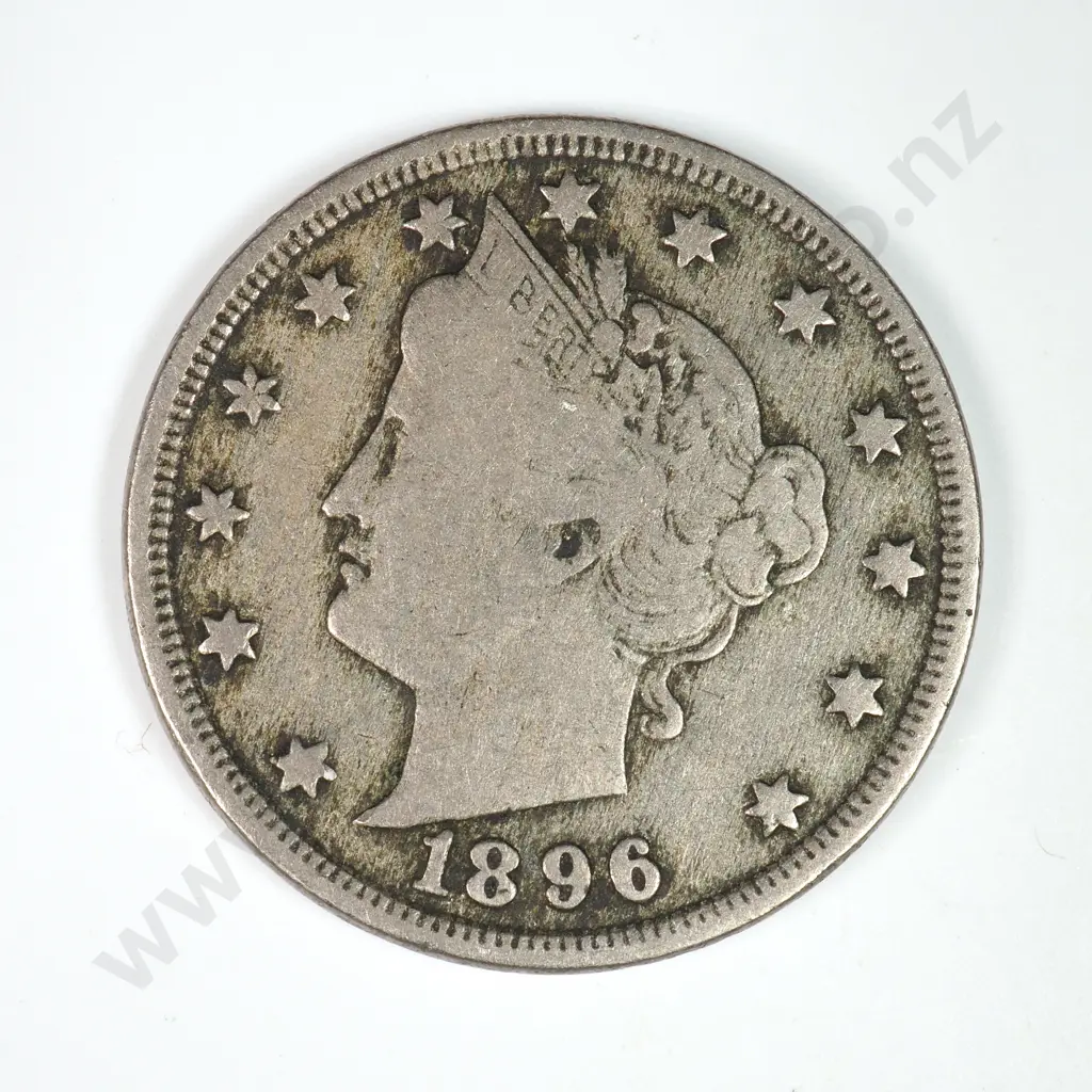 Liberty Nickel: 1896 - Fine. C.V USD $43 ( NZD 75 ) Image 1++