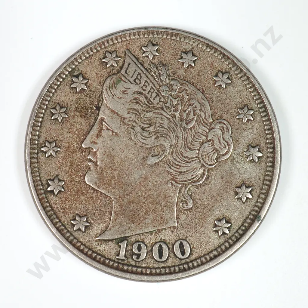 Liberty Nickel: 1900 - Very Fine. C.V USD $19 ( NZD 35 ) Image 1++
