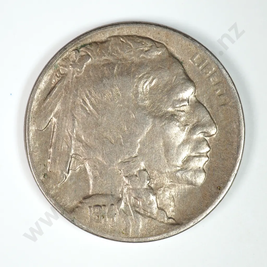 Buffalo Nickel: 1914 - Extremely Fine. C.V USD $46 ( NZD 80 ) Image 1++