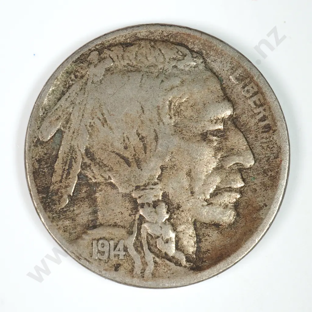 Buffalo Nickel: 1914 S - Very Fine. C.V USD $81 ( NZD 140 ) Image 1++