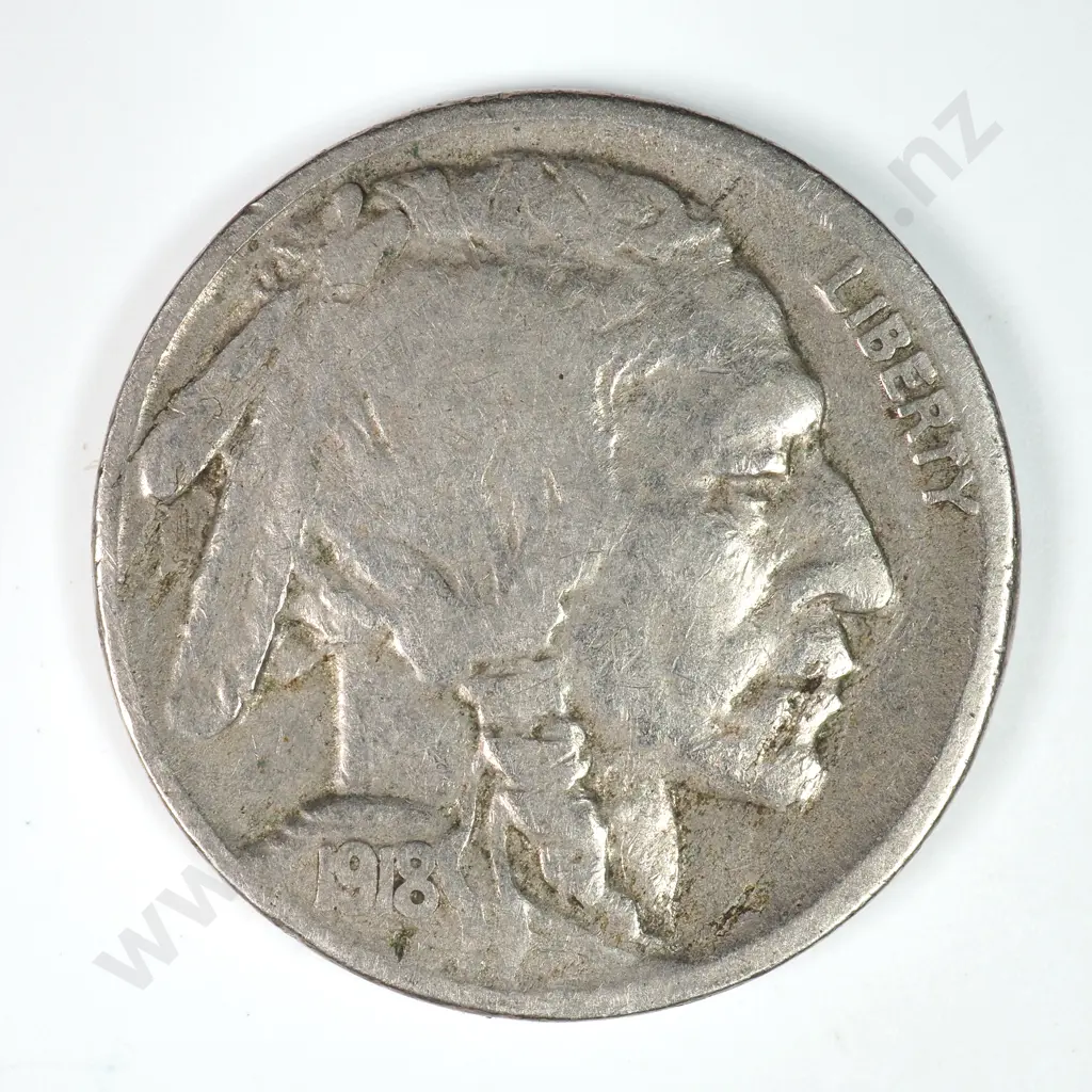 Buffalo Nickel: 1918 S - Fine. C.V USD $81 ( NZD 140 ) Image 1++