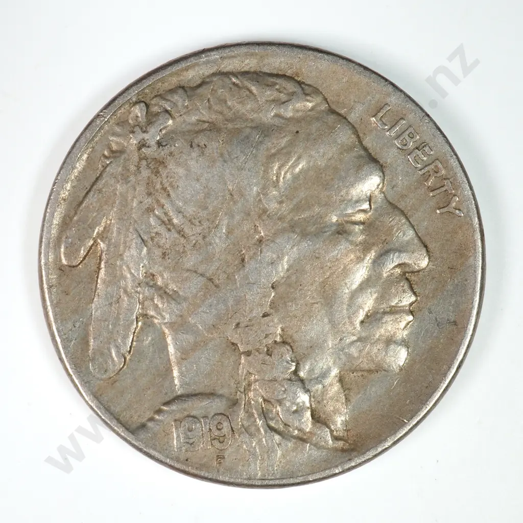 Buffalo Nickel: 1919 S - Very Fine. C.V USD $154 ( NZD $270 ) Image 1++