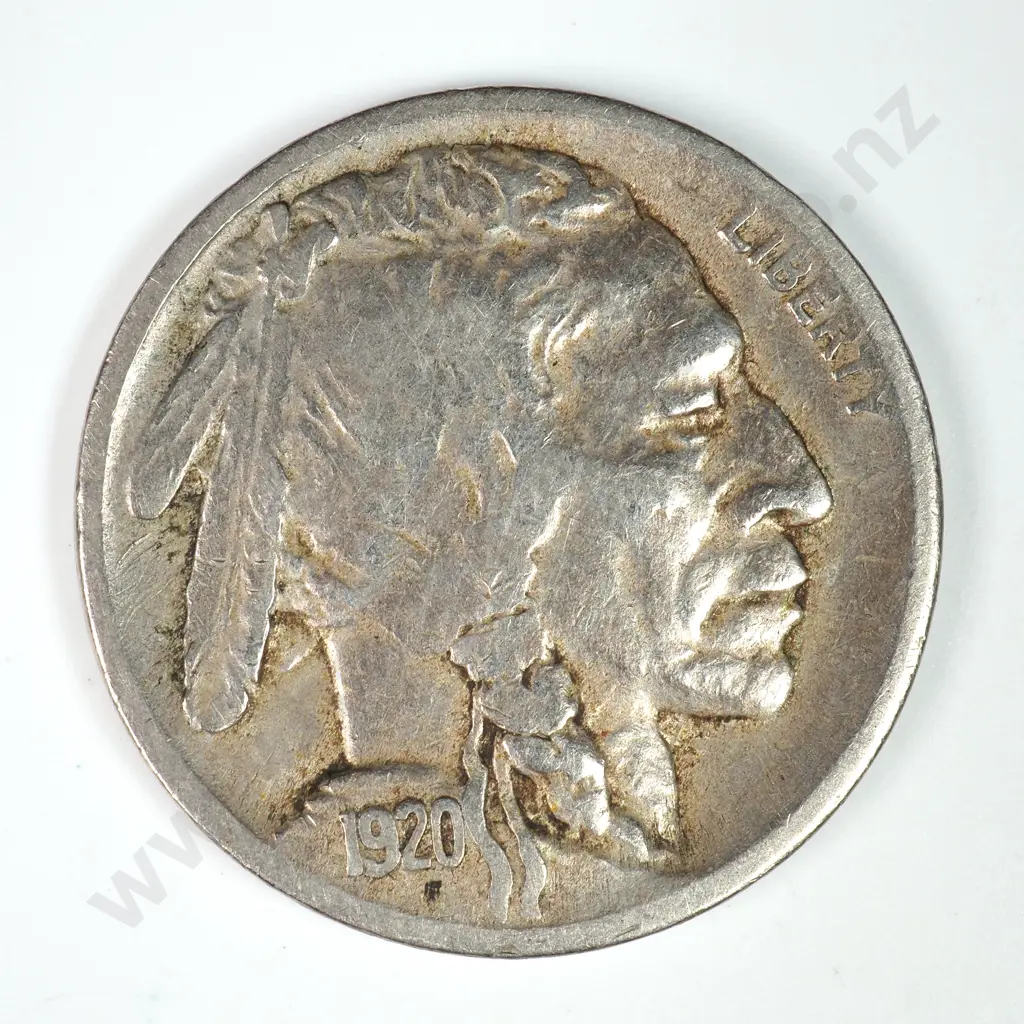 Buffalo Nickel: 1920 S - Fine. C.V USD $43 ( NZD $75 ) Image 1++