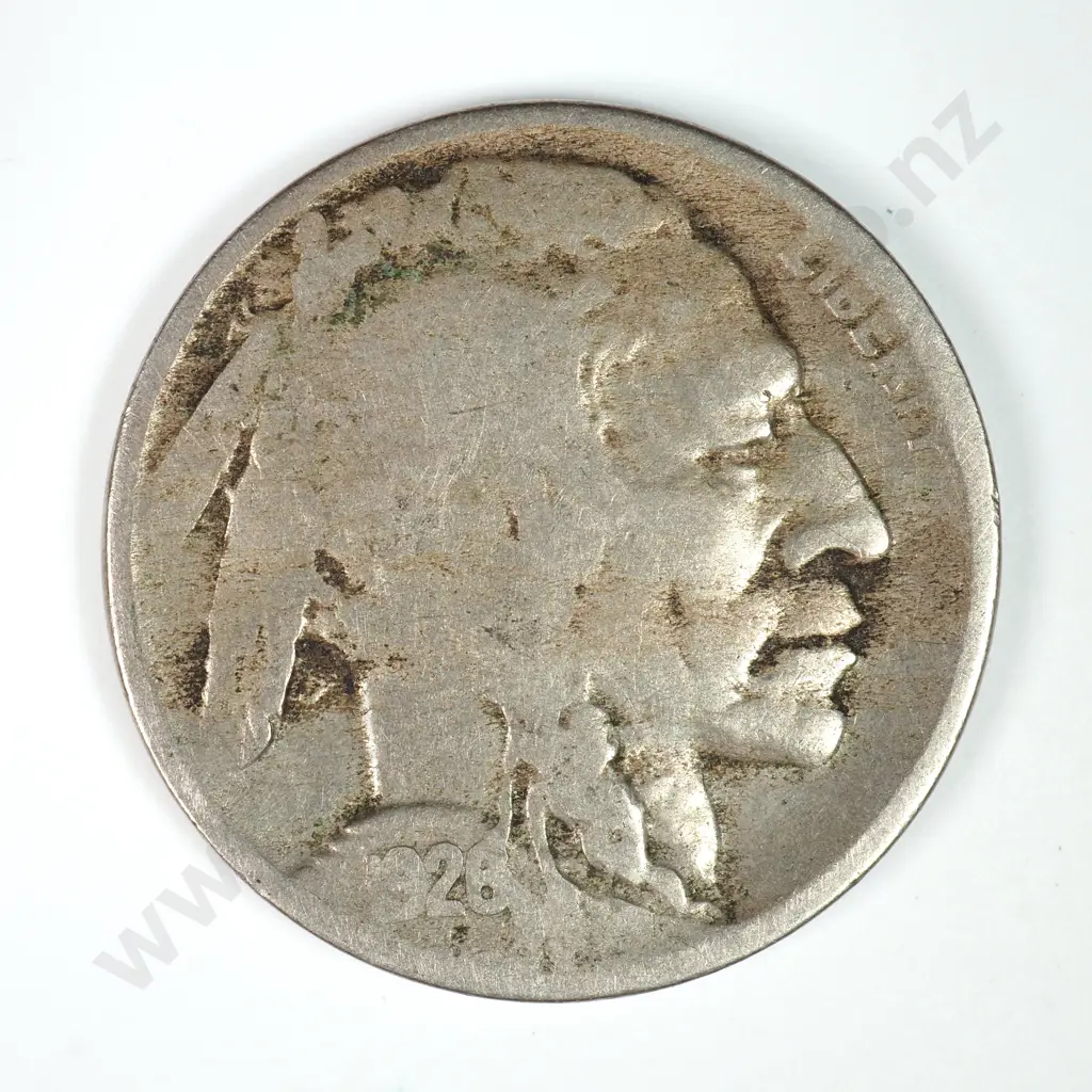 Buffalo Nickel: 1926 D - Very Good. C.V USD $26 ( NZD $45 ) Image 1++