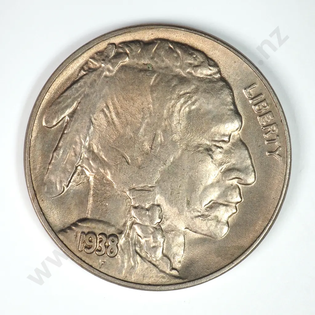 Buffalo Nickel: 1938 D - Uncirculated. C.V USD $26 ( NZD $45 ) Image 1++