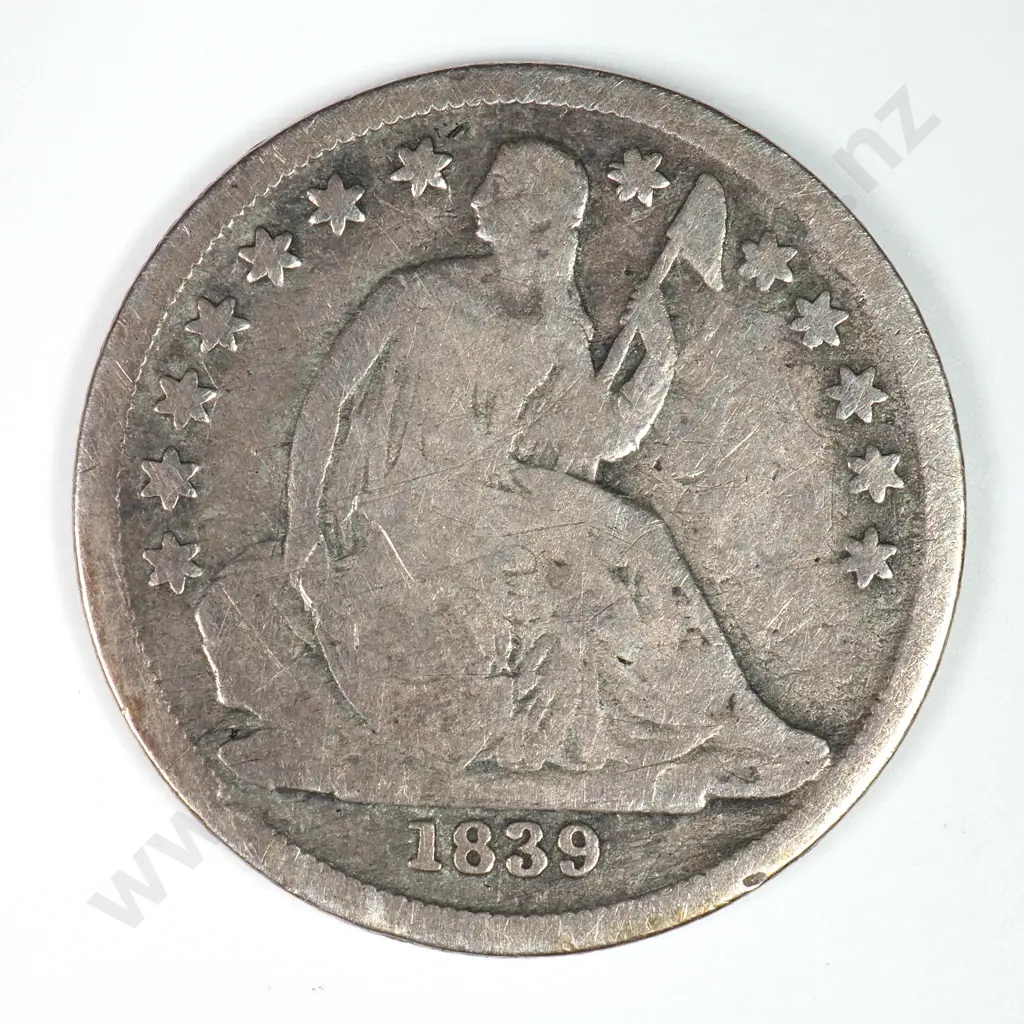 Dime - Capped Bust & Seated Liberty: 1839 O - Very Good. C.V USD $65 ( NZD $110 ) Image 1++