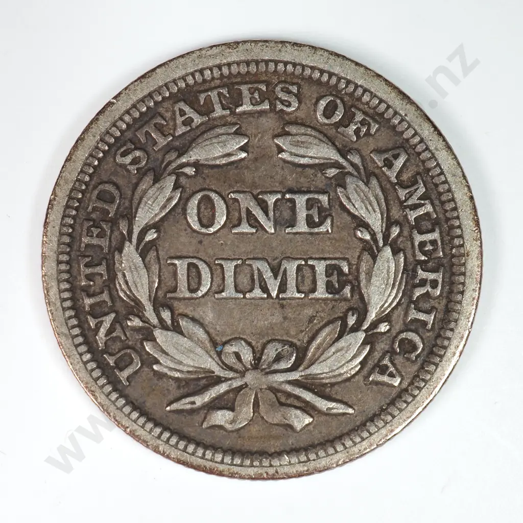 Dime - Capped Bust & Seated Liberty: 1857 - Very Fine. C.V USD $42 ( NZD $70 ) Image 1++