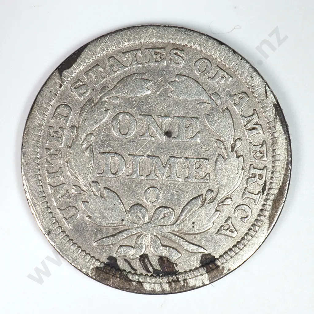 Dime - Capped Bust & Seated Liberty: 1858 O - Dark Edges Else Fine. Image 1++
