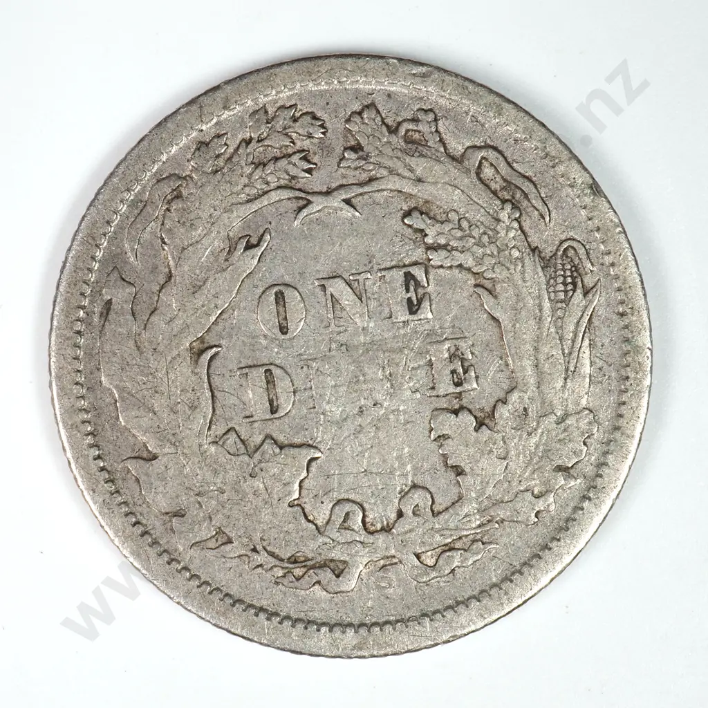 Dime - Capped Bust & Seated Liberty: 1873 S - Very Fine. C.V USD $77 ( NZD $125 ) Image 1++