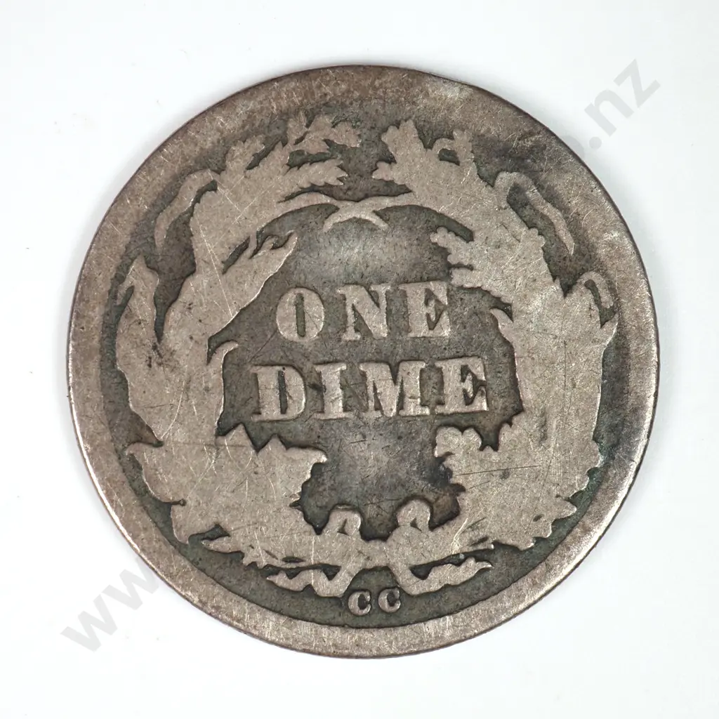 Dime - Capped Bust & Seated Liberty: 1877 CC - Very Good. C.V USD $50 ( NZD $85 ) Image 1++